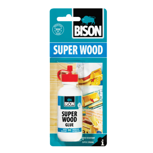 BISON Super Wood Glue PVAC (Οξικό Πολυβινύλιο) - Ξυλόκολλα μπουκάλι blister 75gr